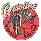 Gasoline Garage Kustom - Recife - PE : Client: Gasoline Garage Kustom - Porto de Galinhas - PEProposal: A logo that had a septentist footprint, with dirty details and metallic elements, warm colors and a vintage look. Illustration by: Kin Noise / Trampa S