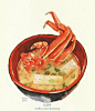 去日本前，可以先熟悉下日本美食~貌似是水彩创作。BY大崎吉之