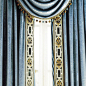 Luxurious Window Curtain - Blue Angela, 100"X100" traditional-curtains