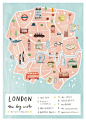 Une jolie carte de Londres, inspiration pour un faire-part ou une carte pour vos invités