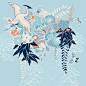 japanese-kimono-motif-with-crane-flowers_98292-4481.jpg (826×826)