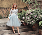 Mayo Wo - 6ixty8ight Rose Crop Top, Alexandra Grecco Tulle Skirt, Tuscan's Genie Clutch - Prickly