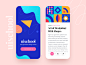 UISchool - app UI blue abstract pattern school blog card color flat daily ui design ios minimal