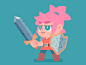 Lil Adventure Gal ready pose girl sheild sword adventurer