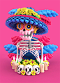 New 3D Illustrations by El Grand Chamaco : Recent work by the incredibly talented Mexican artist El Grand Chamaco.

More 3D illustrations via Behance