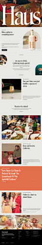 Haus Landing Page Example: Raise a glass to something better