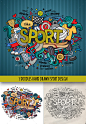3 Sport Doodles Designs - Sports/Activity Conceptual