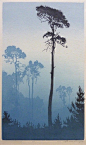 Oscar Droege 1898 - 1982 Oscar Droege was an exceptional woodblock artist and one of the best of the German woodblock practitioners.: Oscars Droeg, Trees Art, Art Nouveau, Pine Trees Illustrations, Pine Trees Paintings, Murals Ideas, Artists Oscars, Print