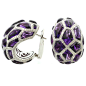 DE GRISOGONO Diamond Cabochon Amethyst White Gold Earrings