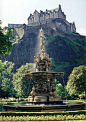 Edinburgh Castle as seen from Princes Street Gardens, Scotland (by Venvierra).