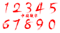 毛笔数字 png