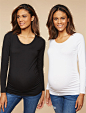 BumpStart Long Sleeve Maternity T-shirt (2 Pack) | Motherhood Maternity