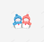 雪人情侣蓝色圣诞节冬天冬季 页面网页 平面电商 创意素材