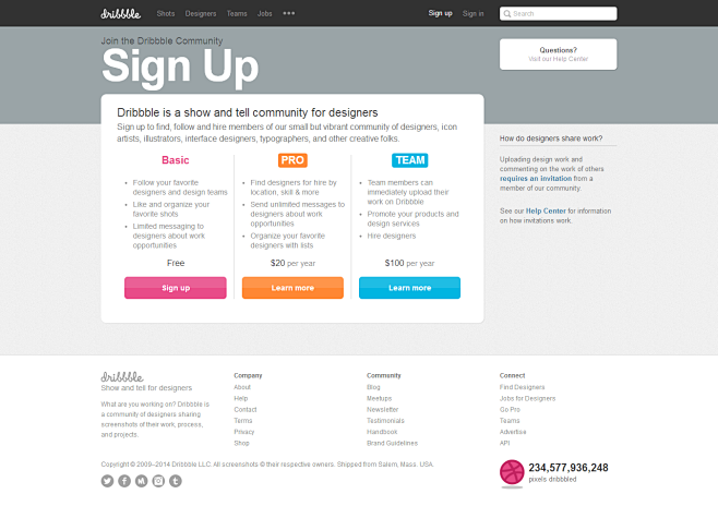 Dribbble - Sign Up
