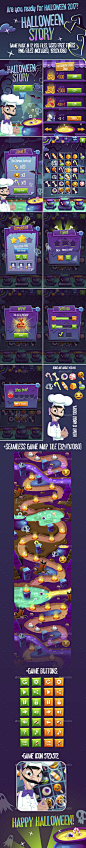 Halloween Story Full Game Pack with GUI and Seamless Map - Game Kits Game Assets