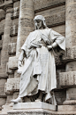 罗马,前面,哲学家,雕像,扬声器,石灰石,巴洛克风格,建筑,雕塑,意大利