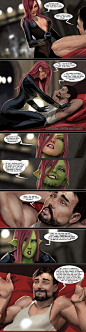 Tony Stark Likes All The Ladies — Comic : Stjepan Sejic, aka Nebezial, has created yet another hilarious superhero 
comic. In this one Tony Stark and Black Window are about to have sex. 
Obviously that doesn't actually happen, but I don't want to ruin the