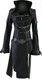 Bran's Semi-Formal Wear for dinner in Cassadaga.  Punk Rave goth coat straps with buckle: 