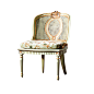 法式新古典白榉木 绿色布艺金箔雕花半弧形靠背沙发单椅预定-淘宝网