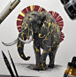 象。 动物-绘画作品的混合物。 单击该图像，以获取来自Jonna Hyttinen的更多艺术品。