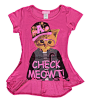 Dream Girl Big Girls’ “Check Meowt!” T-Shirt (Sizes 7 – 16) : Stretch jersey construction, an extended back hem, and a hilarious cat graphic make this Dream Girl T a dream come true! 
 
65% Polyester, 30% Rayon, 5% Spandex 
Machine Wash Cold 
Made in USA
