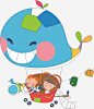 热气球高清素材 卡通人物 女孩 男孩 飞翔 飞翔的人 鲸鱼热气球 免抠png 设计图片 免费下载
