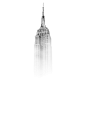 Empire State Building in New York enveloped in thick mist
