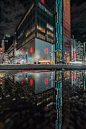 lightroom Moody neon night Photography  reflection Street Urban japan