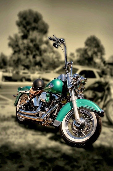 哈雷...绿色摩托车