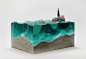 "Sheets of Glass Cut into Lay…" in Sculpture & Installations : Sheets of Glass Cut into Layered Ocean Waves by Ben Young waves water sculpture glass