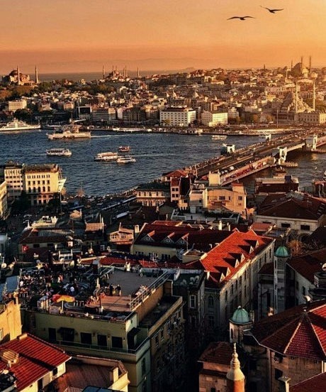 土耳其hutdoor伊斯坦布尔的日落美景...