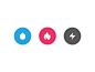 Fun Buttons animation buttons icon set drop fire illustration website web design bubbles