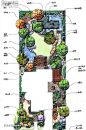 [方案实例]别墅庭院平面02-02园林景观规划设计
