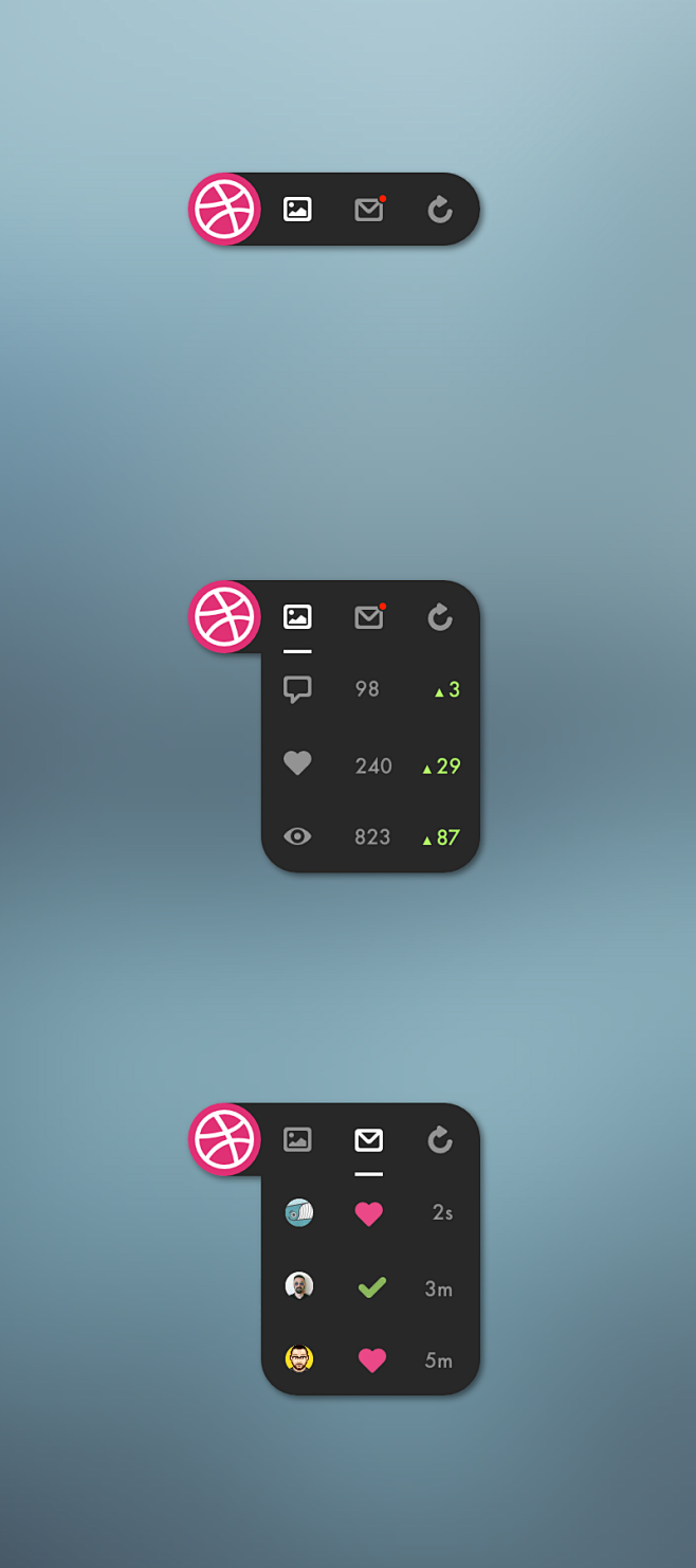 Dribbble widget 2x