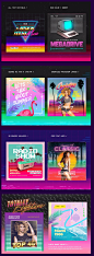 80's Synthwave Photoshop Templates on Behance