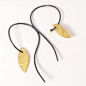 Earrings, "Cadena," Sterling Silver and Gold, 1.5" long - Enric Majoral
