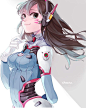 D.Va - More at https://pinterest.com/supergirlsart/ #diva #dva #overwatch #cute #anime #girl #fanart: 