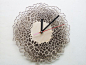 Giraffe clock - MEDIUM - laser cut wood - modern wall clock - voronoi pattern - wooden clock. €71.00, via Etsy.: 