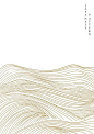 日本波浪样式有抽象背景传染媒介。在东方风格的金线元素模板 -大作