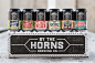 BY THE HORNS Brewing Co. : Branding project for By the Horns Brewing Co. from London UK.My task was to design a logo, default beer can, labels for their 6 core beers, keg badges and can box.Alex Bull (brewery owner) gave me a creative direction to design 