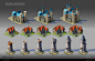 City Buildings: Concepts and Stages, Petya Kirisheva : The buildings and their stages I made for a mobile strategy game.