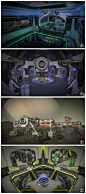 游戏美术素材 Unity3d科幻机械类空间站实验室太空舱机器人场景 3D模型 CG原画设定参考素材