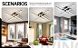 Modern Sputnik Ceiling Light Fixture LED Dimmable Control Ceiling Lighting  Chandelier for Bedroom 
