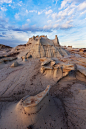 "The Castle"   This mudstone formation is touched with the days last light.  Bisti Wilderness, New Mexico