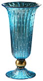 Venetian Glass Vase (aqua and gold) - mediterranean - Vases - Inviting Home Inc