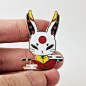 Familiar Spirits: White Hare Enamel Pin by Xiune on Etsy