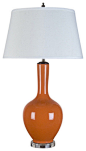 Orange porcelain lamp - traditional - Table Lamps - Shan Hill Design