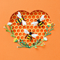 Honey Bee | Paper art : Paper art, illustration Honey Bee