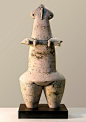 Stella Zadros, ceramic sculpture- "Man with fife" from The Neolithic Motive series, 2007, 94 x 40 x 30 cm, www.stellaart.com