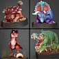 Cartoony Dinos, PJ DESANCTIS : I have 4 of them at the moment, still sculpting new dinos. 
Dino is love, dino is life. 